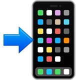 Matkapuhelin, jossa osoittava nuoli -emoji WhatsAppissa