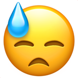 Kylmä hiki otsalla -emoji