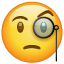 Kasvot monokkelilla U+1F9D0 Kasvot monokkelilla U+1F9D0